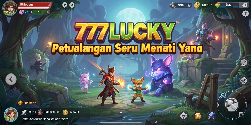 Tampilan gameplay 777LUCKY yang penuh aksi dan petualangan.