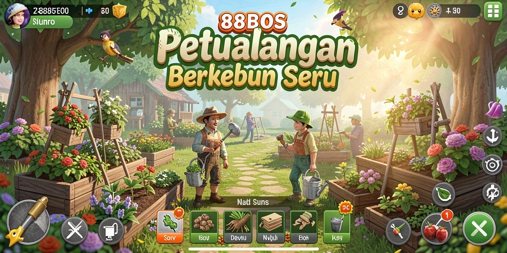 Screenshot gameplay 88BOS yang memperlihatkan lahan pertanian yang subur dan seru.