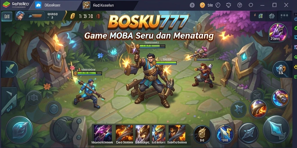 Gameplay seru dalam pertempuran tim di MOBA.