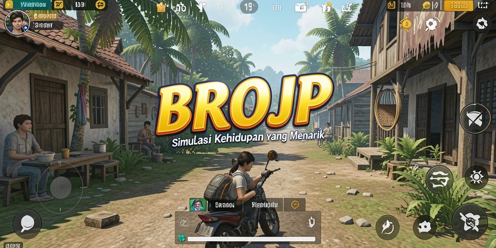 Tampilan gameplay BROJP yang imersif dalam simulasi kehidupan.