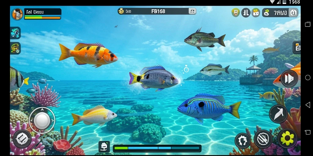 Gameplay FB168 yang menarik dengan aksi menembak ikan.