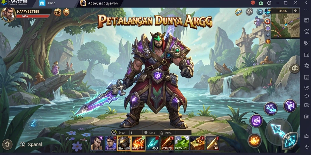 Screenshot gameplay HAPPYBET188 menampilkan aksi seru dalam pertempuran ARPG.