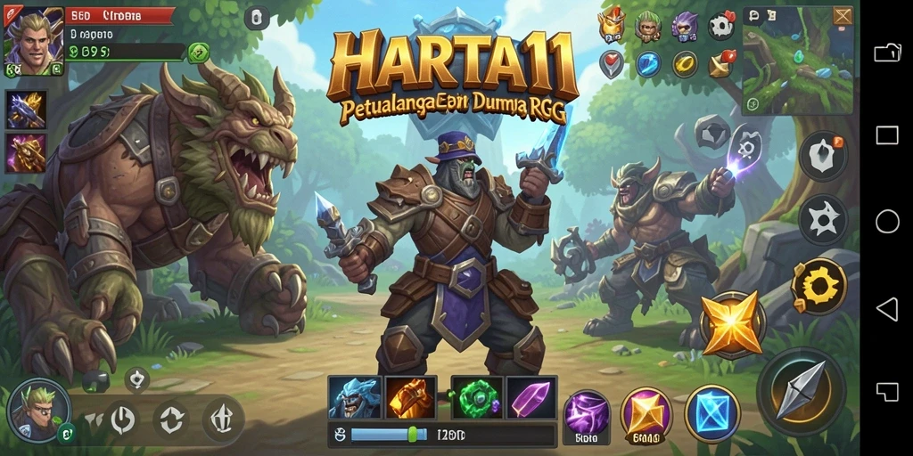 Gameplay HARTA11 menampilkan petualangan RPG yang epik dan mendebarkan.