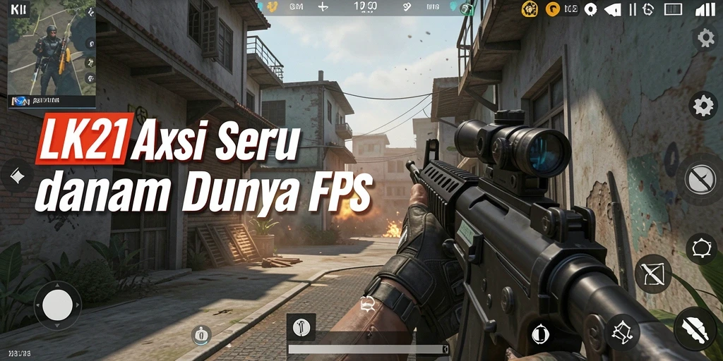 Tampilan gameplay seru dalam LK21 yang menampilkan aksi FPS intens.