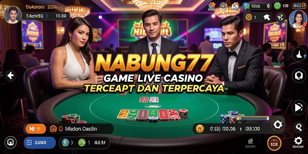 Tampilan gameplay Live Casino NABUNG77 yang seru dan interaktif.