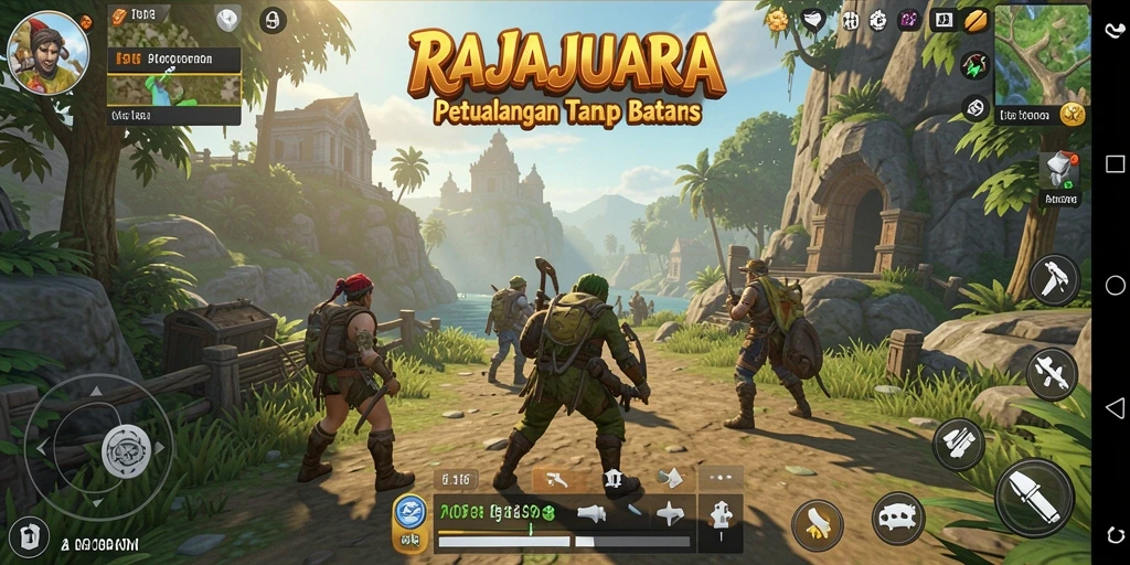 Tampilan gameplay RAJAJUARA yang menakjubkan di dunia terbuka.