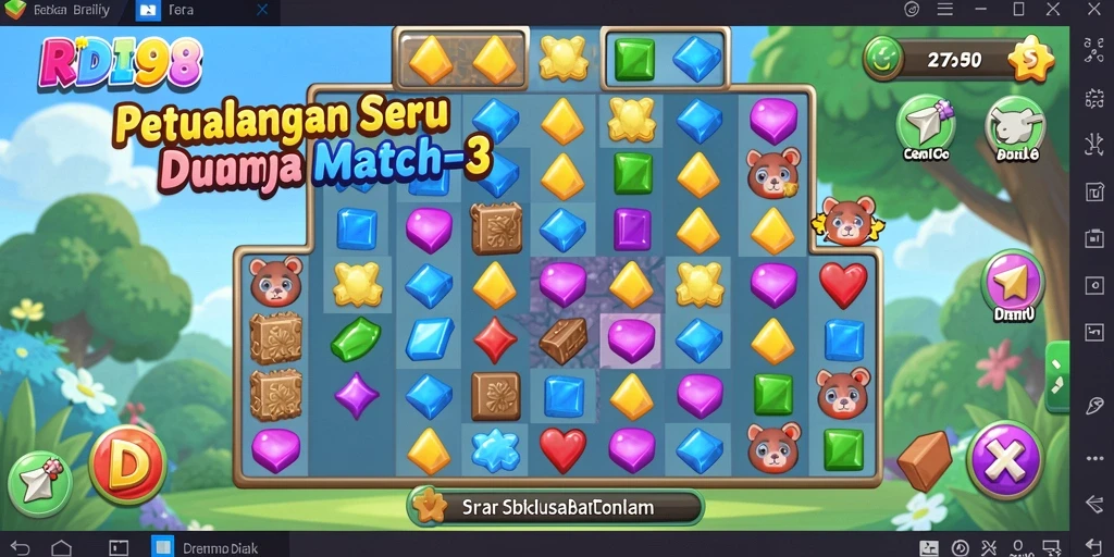 Tampilan gameplay menarik dari RDI88 dengan tantangan Match-3.