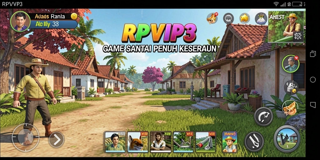 Tangkapan layar RPVIP3 menampilkan momen gameplay yang ceria dan menghibur.