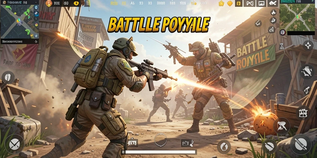Screenshot RR33 yang menunjukkan aksi seru di arena Battle Royale.